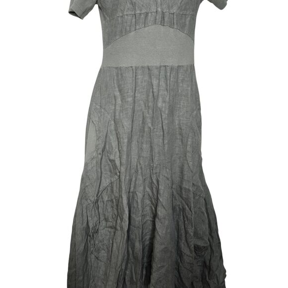 Inizio Linen Dress Size Small Lagenlook Pockets Artsy - Picture 5 of 8